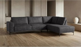 Antracytowy narożnik z imitacji skóry (prawostronny) Copenhagen – Scandic