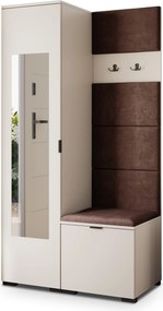 Masseno Garderoba VIRA 95/181/51 cm Nowoczesna Szafa do Przedpokoju Kaszmir, MONOLITH 29 (Brązowy)
