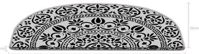 Czarno-białe dywaniki na schody zestaw 16 szt. 20x65 cm Anatolian Lace – Vitaus