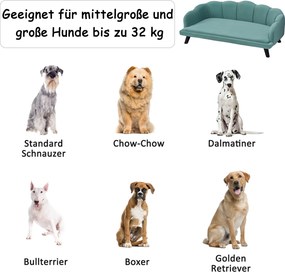 PawHut Sofa dla psa z oparciem sofa dla zwierząt domowych legowisko dla psa z miękkim obiciem sofa dla kota kolor zielony