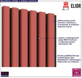 Akustyczne panele lamelowe 2 szt. koral H7-K21