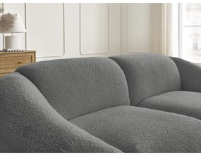 Szara sofa z materiału bouclé 230 cm Tina – Bobochic Paris