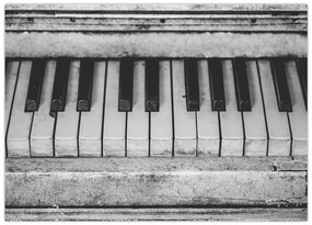 Obraz na szkle starego fortepianu (70x50 cm)