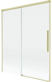 Mexen Rox parawan nawannowy 2-skrzydłowy rozsuwany 140 x 150 cm, transparent, złoty szczotkowany - 8C9-140-001-55-00