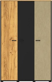 Szafa młodzieżowa COLIN 01 3D dąb złoty craft/czarna ML MEBLE