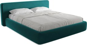 Łóżko 220 x 225 - z weluru - morski - KIANA