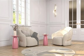 Stolik drewniany różne kolory Kayani Baobab 44, śr. 32,5 cm, pudrowy róż