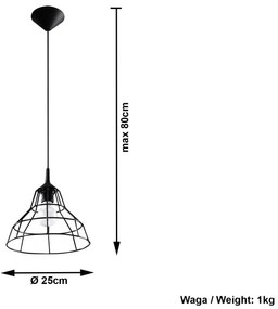 Loftowa lampa wisząca E821-Anato - czarny