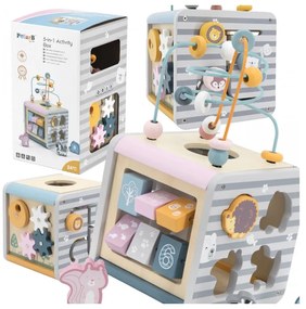 Viga polarb activity box drewniane edukacyjne centrum gier 5w1 kostka
