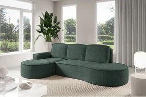 Narożnik MOLLY Lewostronny z funkcją spania, wolnostojący tkanina ABRIAMO 09 Zielony