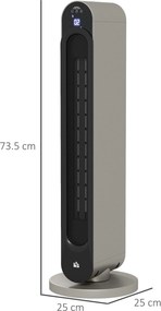 HOMCOM Grzejka elektryczna, 3 tryby, 12-godzinny timer, wyświetlacz LED, funkcja obrotu