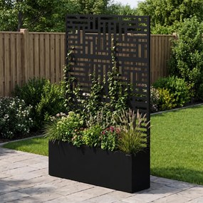 Pergola ogrodowa metalowa z donicą Rose 120 × 30 × 180 cm, kolor czarny