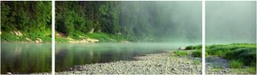 Obraz - rzeka przy lesie (170x50 cm)