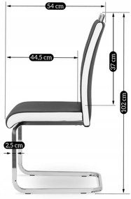 Krzesło Tapicerowane do Jadalni LOCA Czarno-Białe Na Płozach Ekoskóra Nowoczesne