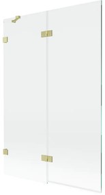Mexen Lunar parawan nawannowy 2-skrzydłowy lewy 120 x 150 cm, transparent, złoty szczotkowany - 897-120-100-55-00-L