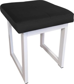Taboret SOLID tkanina Welur stelaż metalowy STOŁEK LOFT : Kolor Stelaża - Biały, Kolor tkaniny - VELVET - MG19, Typ tkaniny - Velvet, Wysokość - 45 cm