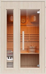 Sauna fińska z piecem - 2 osobowa - S120 x G120 x W190 cm - ULVILA