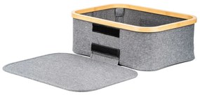 Pojemnik do przechowywania G21 40 x 30 x 15 cm, bambusowy z pokrywką, szary