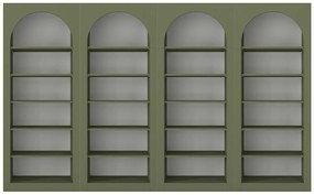 Zestaw 4 regałów z 6 przegródkami - Khaki - CYMORA