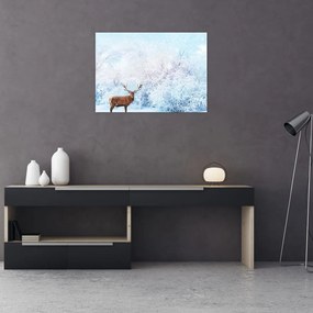 Obraz na szkle majestatycznego jelenia (70x50 cm)