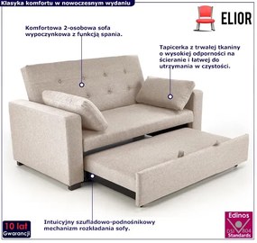 Beżowa sofa wypoczynkowa z funkcją spania - Naria