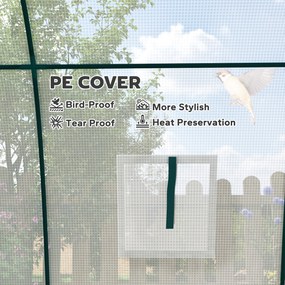 Outsunny Szklarnia z Łukiem z Workami na Piasek i Plastikową Osłoną, 2 Drzwi Rolowane, Okna z Siatki, Przenośna, 1,8 x 1,8 x 2 m, Biała