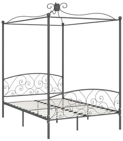 Szare metalowe łóżko rustykalne 120x200 cm - Ifrexi