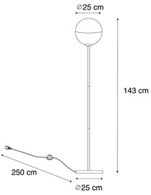 Lampa podłogowa Retro czarna z przezroczystym szkłem - Eclipse Retro Oswietlenie wewnetrzne