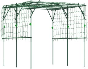 Outsunny Ranking z odpornego na rdzę stali do montażu, wspornik dla pnących roślin, Aeroż 223 x 223 x 223 cm, Łuk na róże Zielony