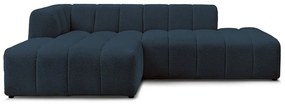 Ciemnoniebieski narożnik z materiału bouclé (lewostronny/z szezlongiem) Annecy – Bobochic Paris