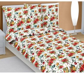 Bellatex Świąteczna pościel bawełniana Gwiazda, 140 x 200 cm, 70 x 90 cm