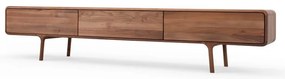 Brązowa szafka pod TV z litego drewna dębowego 220x45x45 cm Fawn – Gazzda