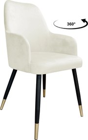 Krzesło WESTA tkanina Welur noga metalowa elegancki styl loftowy : Kolor nogi - Czarno-złota stożek, Kolor tkaniny - VELVET - MG50, Typ siedziska - Siedzisko obrotowe 360°