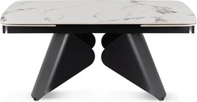Stół Rozkładany Prostokątny VERONA 160-240 cm Ceramiczny Biały Marmur/Czarny Loft