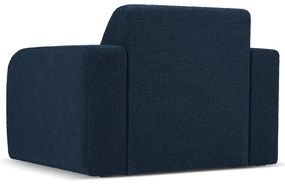 Ciemnoniebieski fotel z materiału bouclé Molino – Micadoni Home