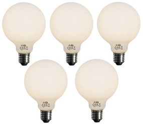 Zestaw 5 żarówek LED E27 3-stopniowo ściemnialnych Opal G95 4W 450LM 3000K