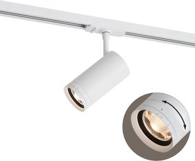 Nowoczesny reflektor biały do systemu szynowego 1-fazowego z diodą LED, obrotowy i przechylny - Iconic Zoom