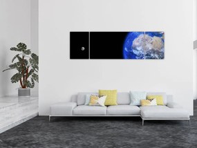 Obraz Księżyca i Ziemi (170x50 cm)