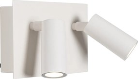 Lampa ścienna zewnętrzna biała z wbudowanym LED 2-punktowy czujnik ruchu - Simon