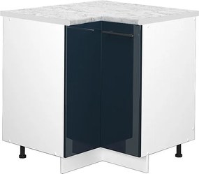 Szafka narożna ciemnoniebieski wysoki połysk 80.5x60x82 fame-line