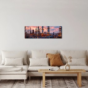 Obraz - Zakład przemysłowy (z zegarem) (90x30 cm)