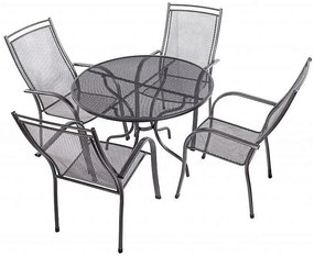 Metalowy zestaw ogrodowy PALMA III. 1 + 4 Stół ⌀ 105 cm (u503)