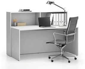 Zestaw mebli biurowych single SEGMENT, 2 półki,  biały/biały