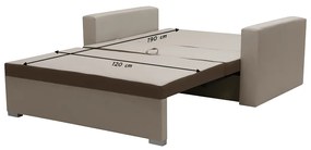 Sofa kanapa 2 os z funkcją spania ASTO2 Jasny szary/Kremowy