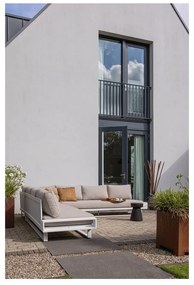 Biało-szara aluminiowa sofa ogrodowa (lewostronna) Flint – Exotan