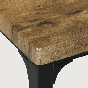 HOMCOM Zestaw Stołowy 3-częściowy, Stolik i 2 Krzesła, MDF+Metal, Brązowy