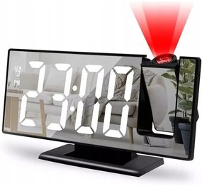 ELEKTRONICZNY ZEGAR LED cyfrowy z projektorem budzik termometr lustro 4w1