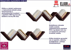 Wiszące półki na książki w kolorze wenge Lovet