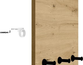 Pionowy wieszak ścienny Nevio 07, dąb artisan