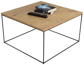 Kwadratowy stolik kawowy w stylu loft dąb lancelot - Otax 4X